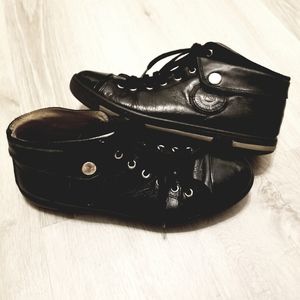 NERO GIARDINI Black Authentic Leather Sneakers